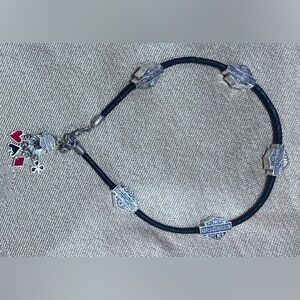 Harley Davidson Anklet with Silver Shield & Poker Suits